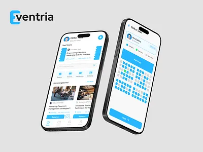 Eventria: Mobile Seminar Ticket Purchasing App app design mobile app ticket purchasing app ticketing app ui ui design uiux user interface design