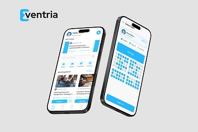 Eventria: Mobile Seminar Ticket Purchasing App app design mobile app ticket purchasing app ticketing app ui ui design uiux user interface design