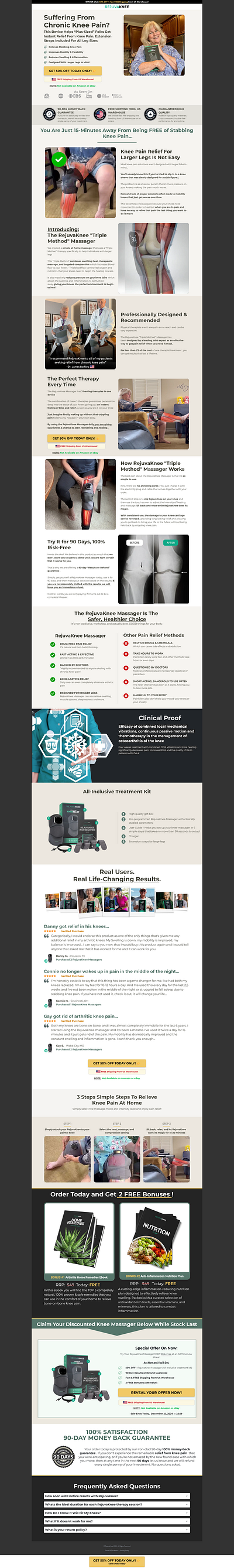 BetterLiving Knee - Funnelish design designing funnel funnel funnelbuilder funnelish knee knee pain offer page product page sales funnel sales page