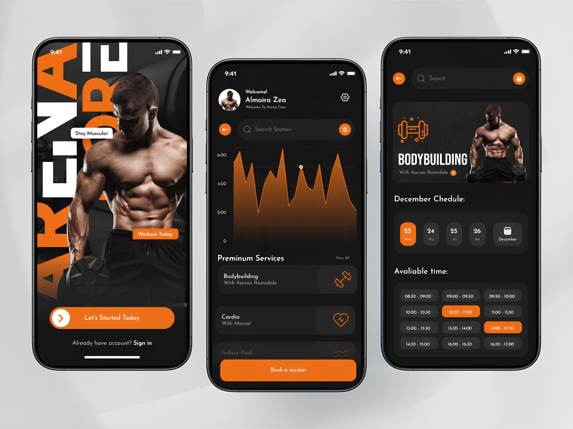 Example of Arena Core   Gym Mobile App UI Design
