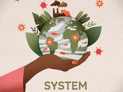 Our System 2danimation adobe illustrator animation design earth ecology fish flourish hand holding planet illustration motion graphics planet plants system vector