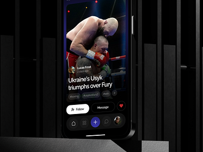 Social media app, Reels | Usyk Win, Boxing aplication boxing boxing app development match matchday mobile apleca mobile app no code no code development nocode reels social media ui ui design ukraine usyk usyk vs fury web design web development