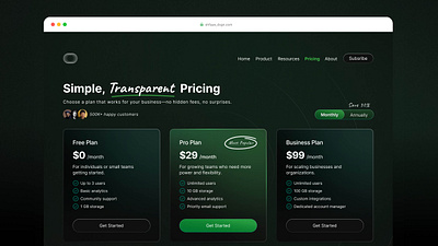 Pricing Page dark mode design malaysia pricing pricing page ui ui ux ux web 3.0