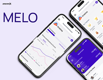 Gamified Wellbeing Emotional Support Mobile App Design - Melo emotional health app emotional support app gamification gamified app gamified design gamified wellbeing app design healthcare app design uiux design wellbeing app wellbeing app design wellness app