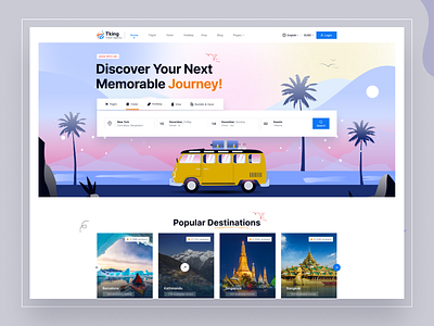 Tking - Travel Landing Page clean creative design figma figma template hiking holiday landingpage minimal photography redesign roadtrip summer tour tourism travel agency traveler trip uiux website ui