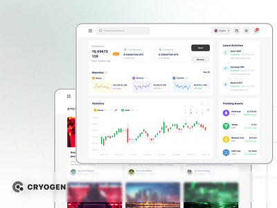 CRYOGEN analytics branding crypto exchange graphic design logo mobile product product design ui ux web3