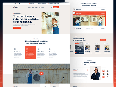 𝐀𝐢𝐫 𝐅𝐙 - Air Conditioning & Heating Service Website creative web design figma design flowzai landing page low code minimal design no code responsive design saas design service website service website design startup website template design ui kit ui ux design ux design web design web development webflow webflow template