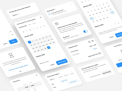 UI Components for Freelance Schedule Management Project