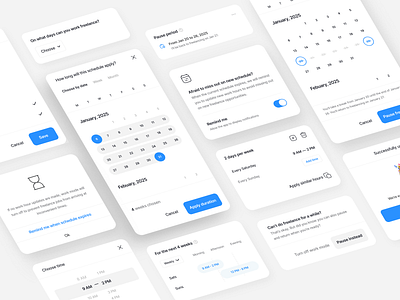 UI Components for Freelance Schedule Management ui