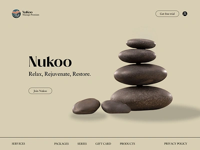 Nukoo premium massage Homepage design branding dailyui design designer figma graphic design logo motion graphics ui uiux ux webpage website