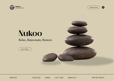 Nukoo premium massage Homepage design branding dailyui design designer figma graphic design logo motion graphics ui uiux ux webpage website