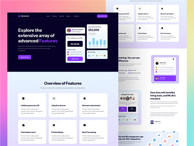 Saas Website Features Page design features page header homepage hr management landing page saas saas landing page saas website ui ui design uikit uiux web website website design