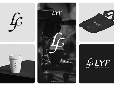 Lyf Pool Hall & Cafe - Logo And Branding concept billiard brand brand identity branding cafe coffee design graphic design illustration lf life logo logo design ly mockup packaging pool ui