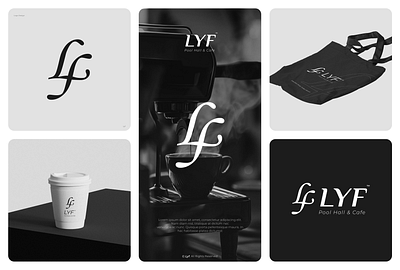 Lyf Pool Hall & Cafe - Logo And Branding concept billiard brand brand identity branding cafe coffee design graphic design illustration lf life logo logo design ly mockup packaging pool ui