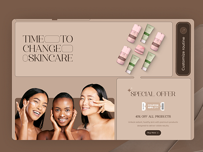 Ecommerce Platform, Beauty & Cosmetics Website, Homepage Design beauty cosmetics cosmetology design ecommerce homepage landing page makeup research shopping skincare skincare website survey ui ui design ui ux ux design web design webpage website design