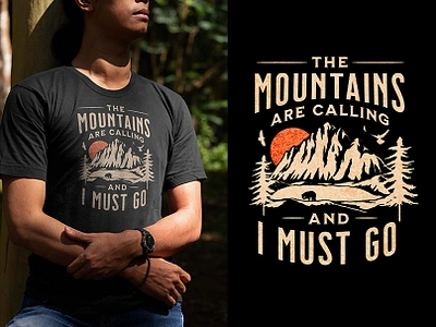 Mountains Adventure T-shirt Design adventure t shirt custom t shirt design illustration mountains t shirt outdoor t shirt retro t shirt t shirt design typography typography t shirt design