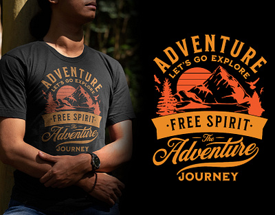 Adventure T-shirt Design adventure t shirt camping t shirt custom t shirt design hiking t shirt illustration mountain t shirt outdoor t shirt retro t shirt t shirt design typography typography t shirt design