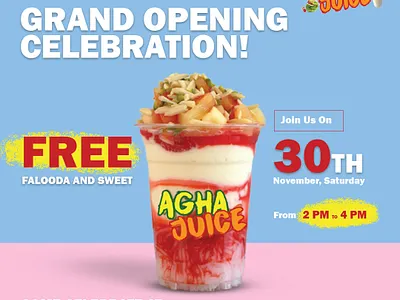 Agha Juice: Complete Branding & Design Collection brand ing food menu food posters menu design poster design print design rebranding social media post design visuals