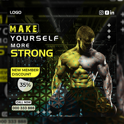 Gym Social Media post Design facebook post fitness graphic design gym instagram post social media post social media post design