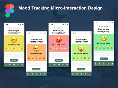 Mood tracking Interaction UI Design and Prototype ui uiux