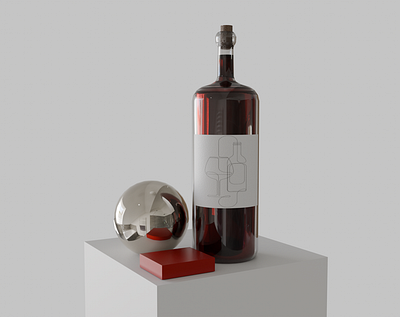 Bottle of wine 3D 3d bottle design