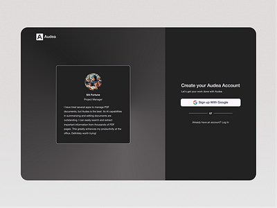 Sign Up / Log In dark mode design log in register sign up ui ux web design