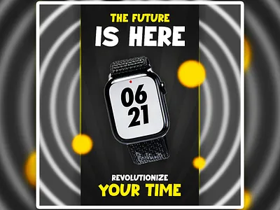 Social media brand promotional ads PSD template ads background banner clock creative design photoshop poster social media trend watch