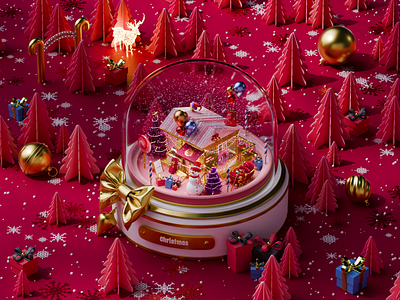 2024 Christmas 2024 2025 3d 3d animation 3d design animation christmas christmas vibe dribbble graphic design new year