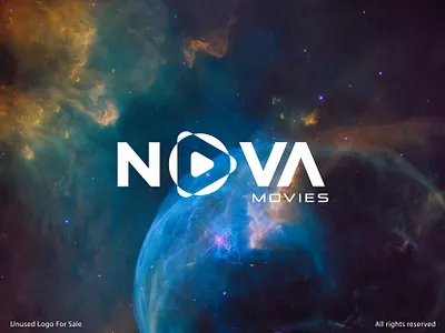 nova movies 3d brand branding design film graphic design illustration logo modern movie logo movies nova ui ux vector wordmark