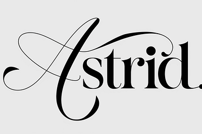 Astrid Elegant Ligature Typeface animation font graphic design logo serif