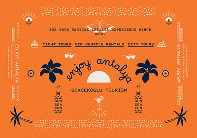 Tourism Agency Poster Design Brand Identity agency antalya illustration orange tourism travel