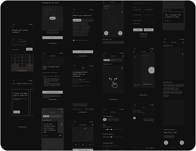 Wireframes. Mockups. UX mobile design Delight dating app. dating app datingapp delight find finder interface ios love match matching meet messenger app mobile app mockups partner person ui ux ux mobile design wireframes