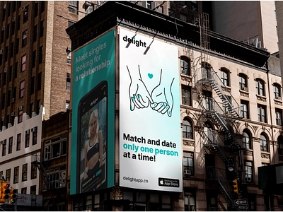 Branding for Dating app. Banner. billboard. Delight app banner billboard branding dating app datingapp find finder graphic design interface ios logo love match matching meet messenger app mobile app partner person ui