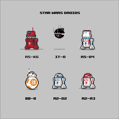 Star Wars Droids droids pixelart pixelartdesign pixelartist starwars