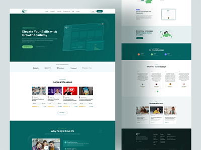 E-Learning Website UI Design (LMS) academy career clean course creative design digital e learning education landing page learn learning learning platform online course online education ui web design website