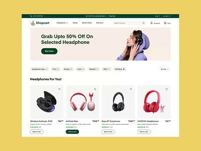 Shopcart - Sleek E-Commerce Design Exploration animations buy online clean ecommerce figma homepage design landing page modern online store products products page responsive design selling shopify shopping store ui ui design uiux ux