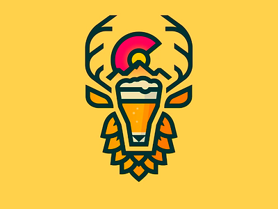 Animal Logo | Deer 🦌 animal animal logo beer beer design brand identity branding bright deer deer logo deer mascot deers illustration label label design light logo logo grid symbol