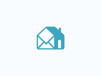 Playful Abstract Logo Design – House and Mail Icon Combination brand identity branding communication delivery design email envelope home house letter logo design mail mailbox management minimalist playful postal property real estate visual identity