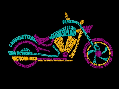 Two Wheels, Endless Stories branding custom typography design graphic design illustration lettering logo t shirt design t shirt design ideas typo typography typography logo typographydesign wall art word cloud art word cloud design