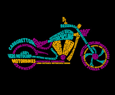 Two Wheels, Endless Stories branding custom typography design graphic design illustration lettering logo t shirt design t shirt design ideas typo typography typography logo typographydesign wall art word cloud art word cloud design