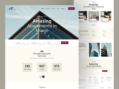 Real Estate Landing Page Design anding ui apartment architecture broker building eal estate home home ui house landing page portfolio property property listing real estate agency realtor rent residence startup unique web design