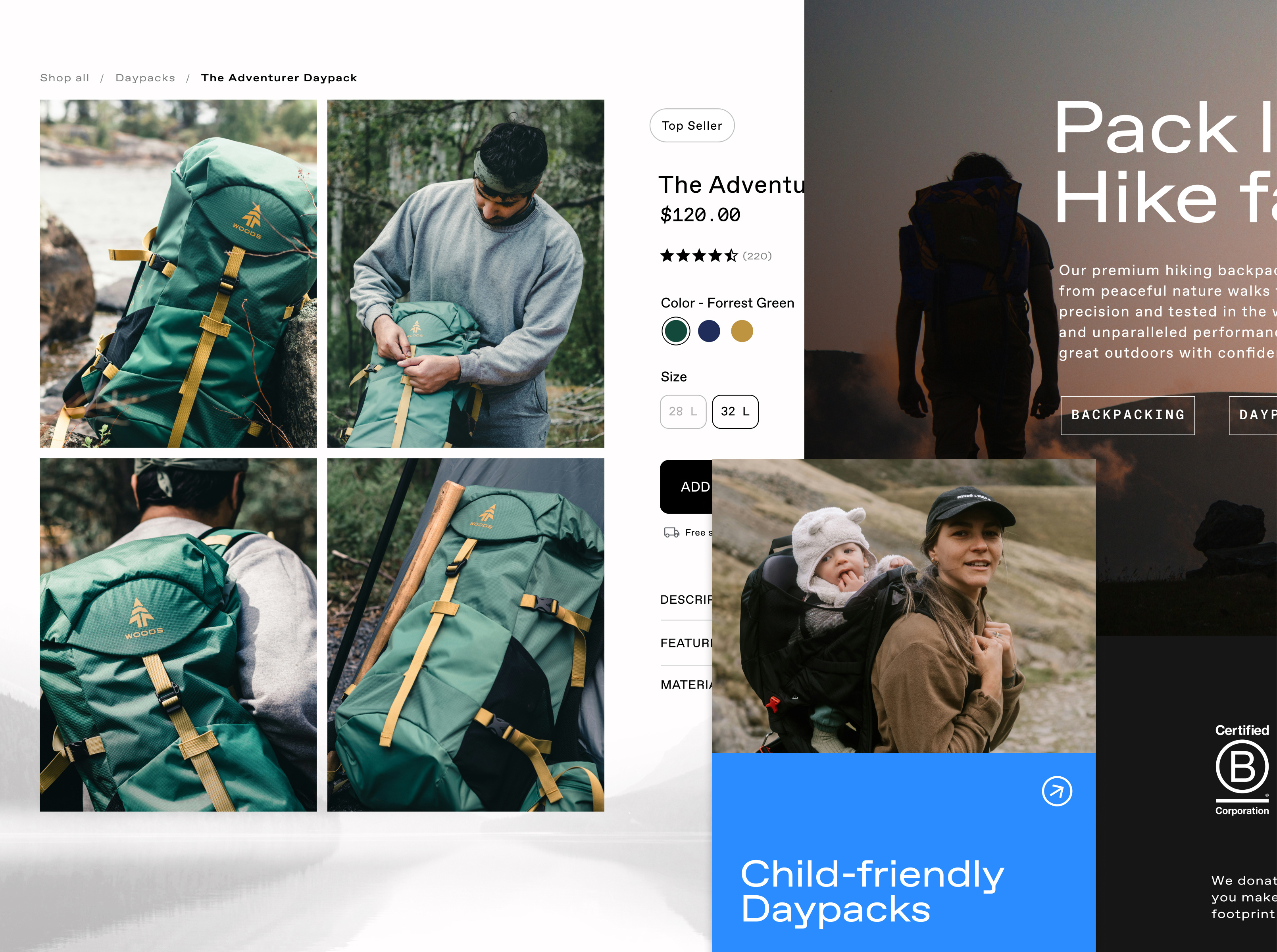 Outdoors Product UI