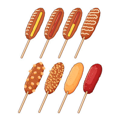 Corndog corndog crispy delicious fast food food roasted meat sauce snack stick yummy