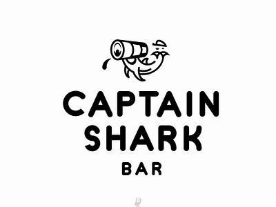 CAPTAIN SHARK alcohol bar drunk eat knife mug mustache sea seafood shark telescope