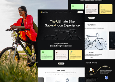 CycleMate - Landing Page Design cyclist design designer figma figma designer homepage homepage design landing page design modern design prototypes ui ui design ux ui wireframes