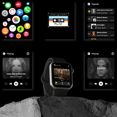 Music App Design For Smartwatches design music player smartwatches ui ux