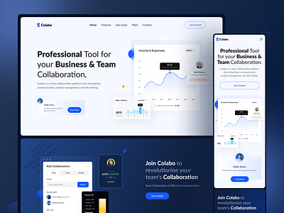 Colabo Saas Product Website Design agencydesign branding business colabo collaboration creativedesign designinspiration figmadesign graphic design landingpage mobiledesign responsivedesign saas software softwarepromotion team uiuxdesign webdesign website webui