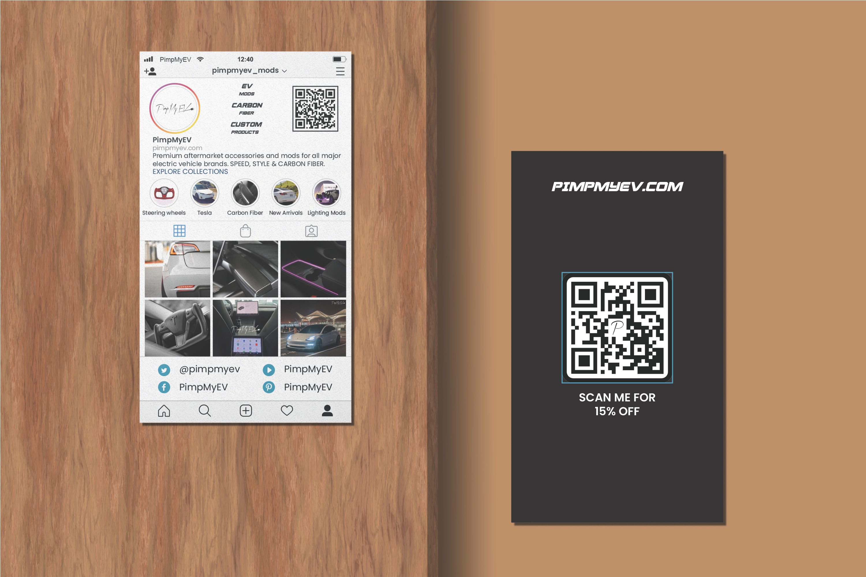 Example of Digital Instagram Business Card Design