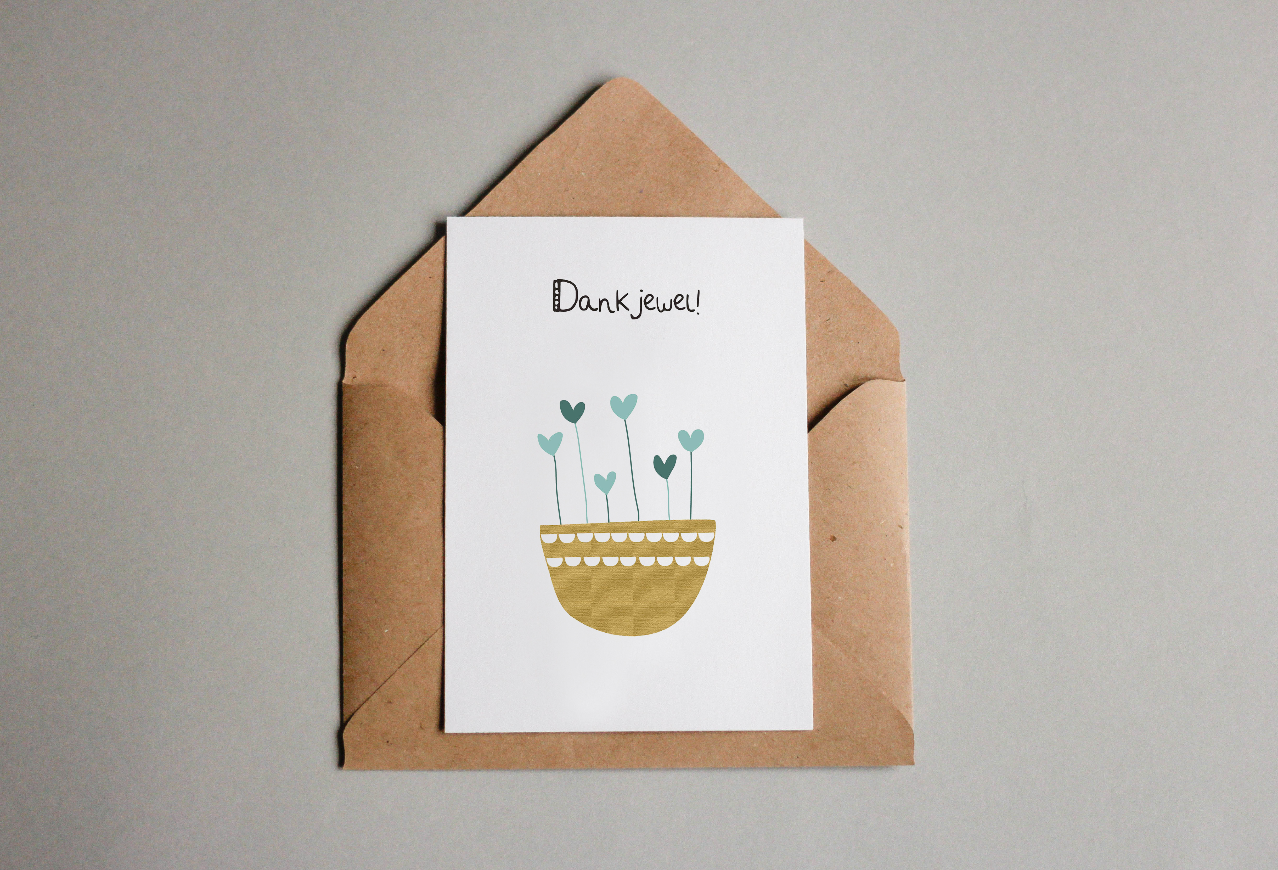 Example of Postcard A6 'Dank je wel' ('Thank you')