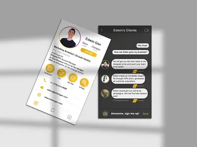 Custom Instagram Business Cards with Client Testimonials brand identity tool